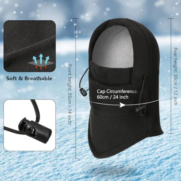 Fleece Balaclava Winter Ski Mask Windproof Neck Head Covering Unisex main image 6